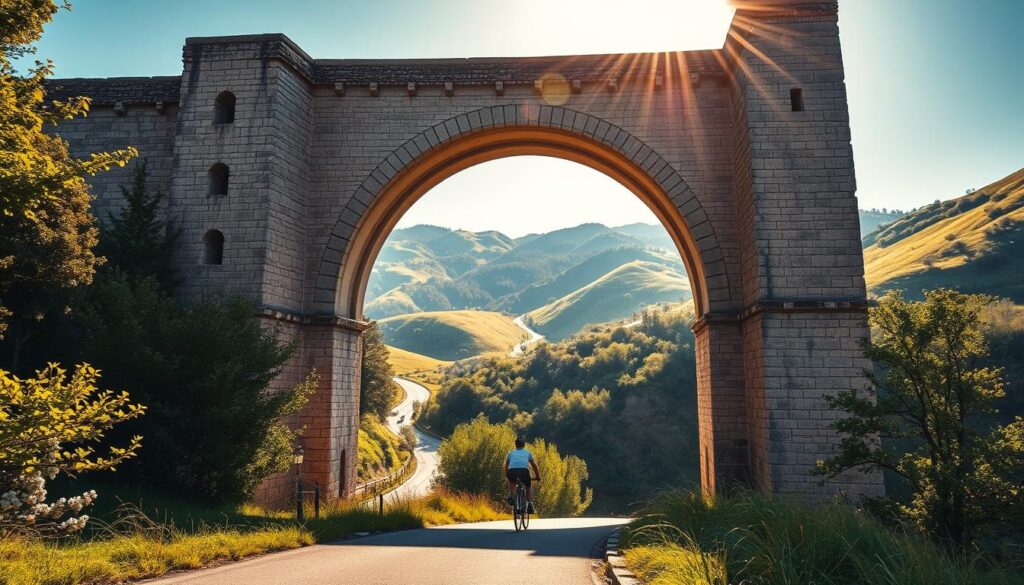 Guadalporcún Viaduct on bike route
